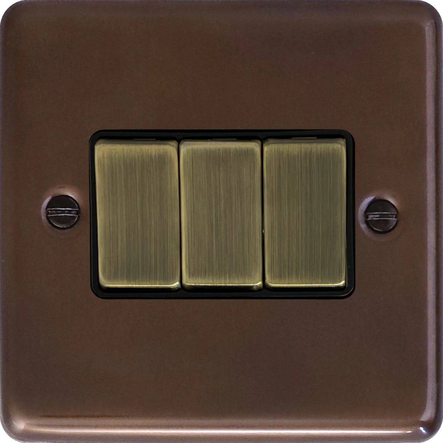 Contour Medium Bronze 3 Gang Switch