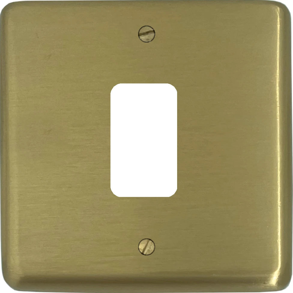 Contour Satin Brass 1 Gang Grid Plate