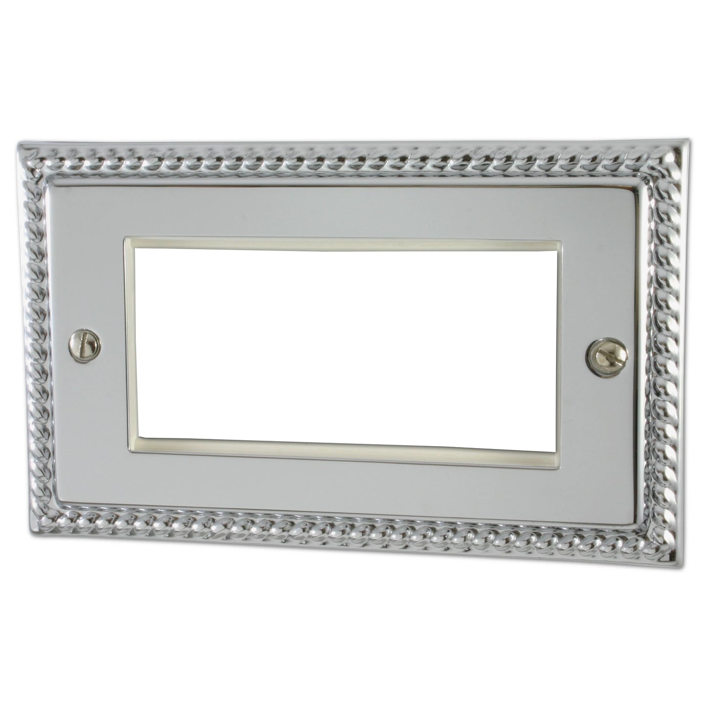 Georgian Polished Chrome 4 Gang Mod Plate & Frame