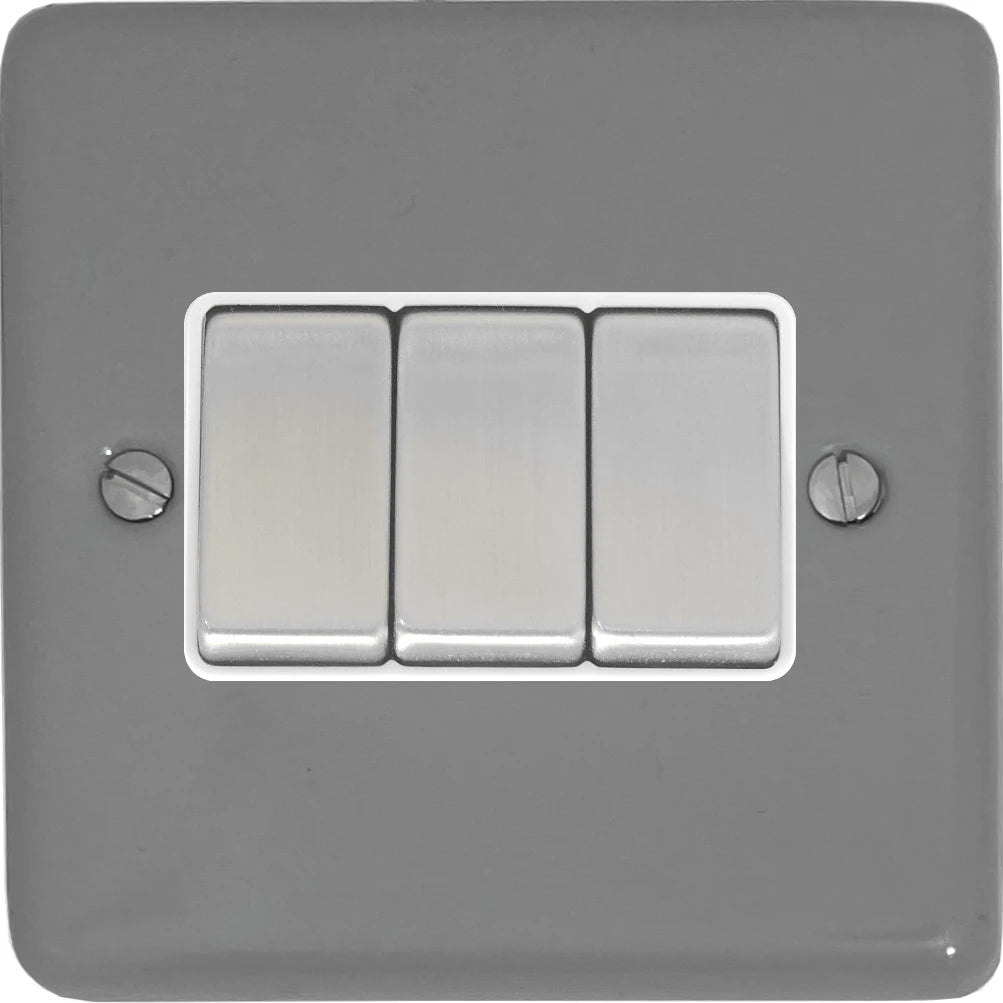 Contour Light Grey 3 Gang 2 Way Switch