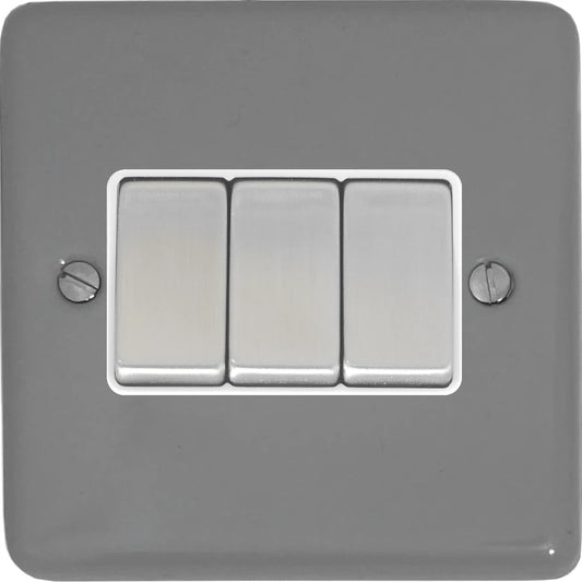 Contour Light Grey 3 Gang 2 Way Switch