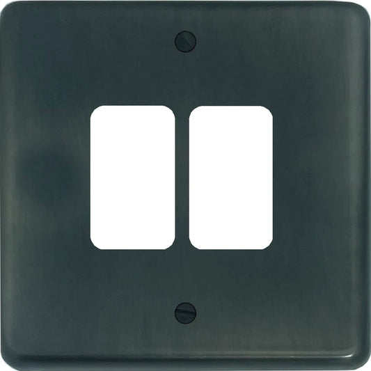 Contour Slate Effect 2 Gang Grid Plate