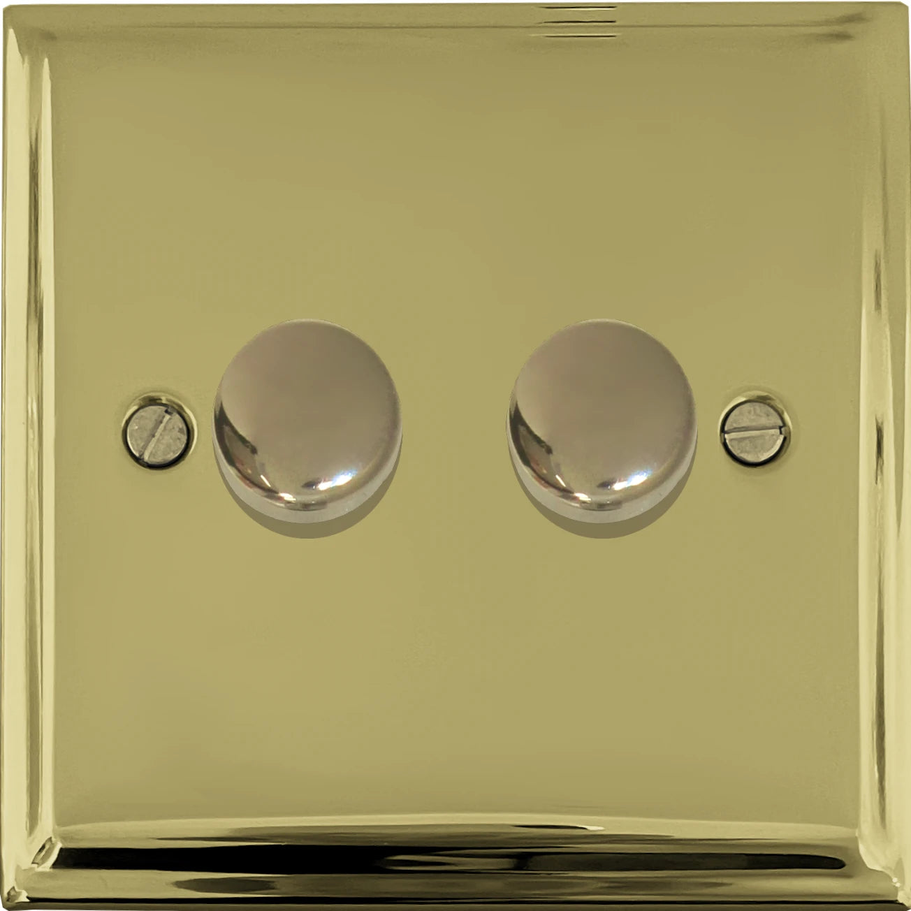 Deco Polished Brass 2 Gang 120W LED Dimmer