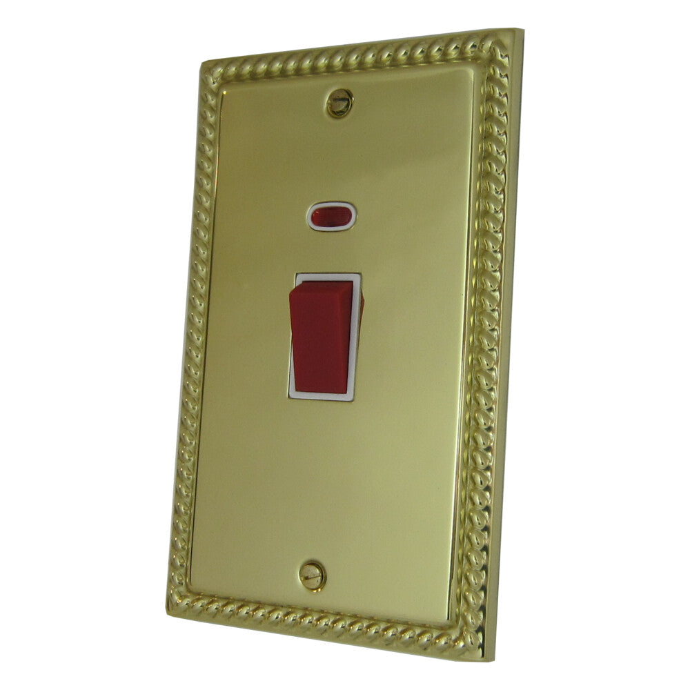Georgian Polished Brass 45 Amp Swt. & Neon L/Plate