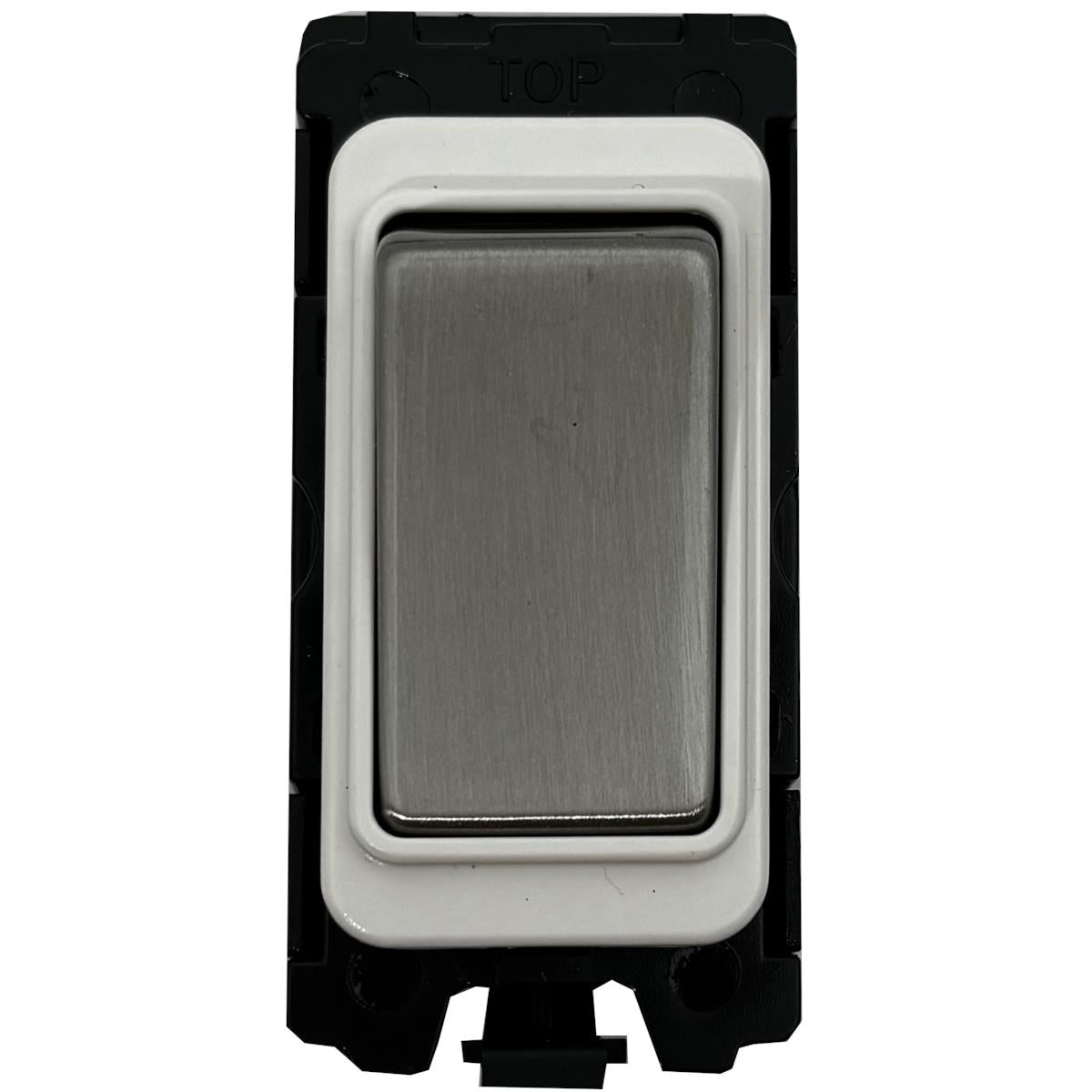 20A Double pole grid switch - White and Satin Chrome Switch