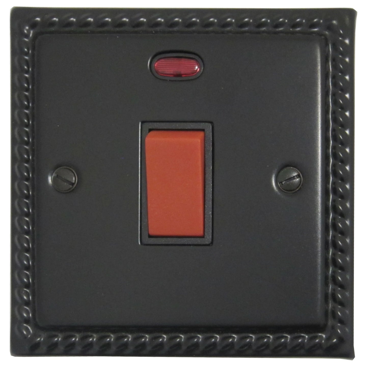 Georgian Flat Black 45A Dp Switch Small Plate