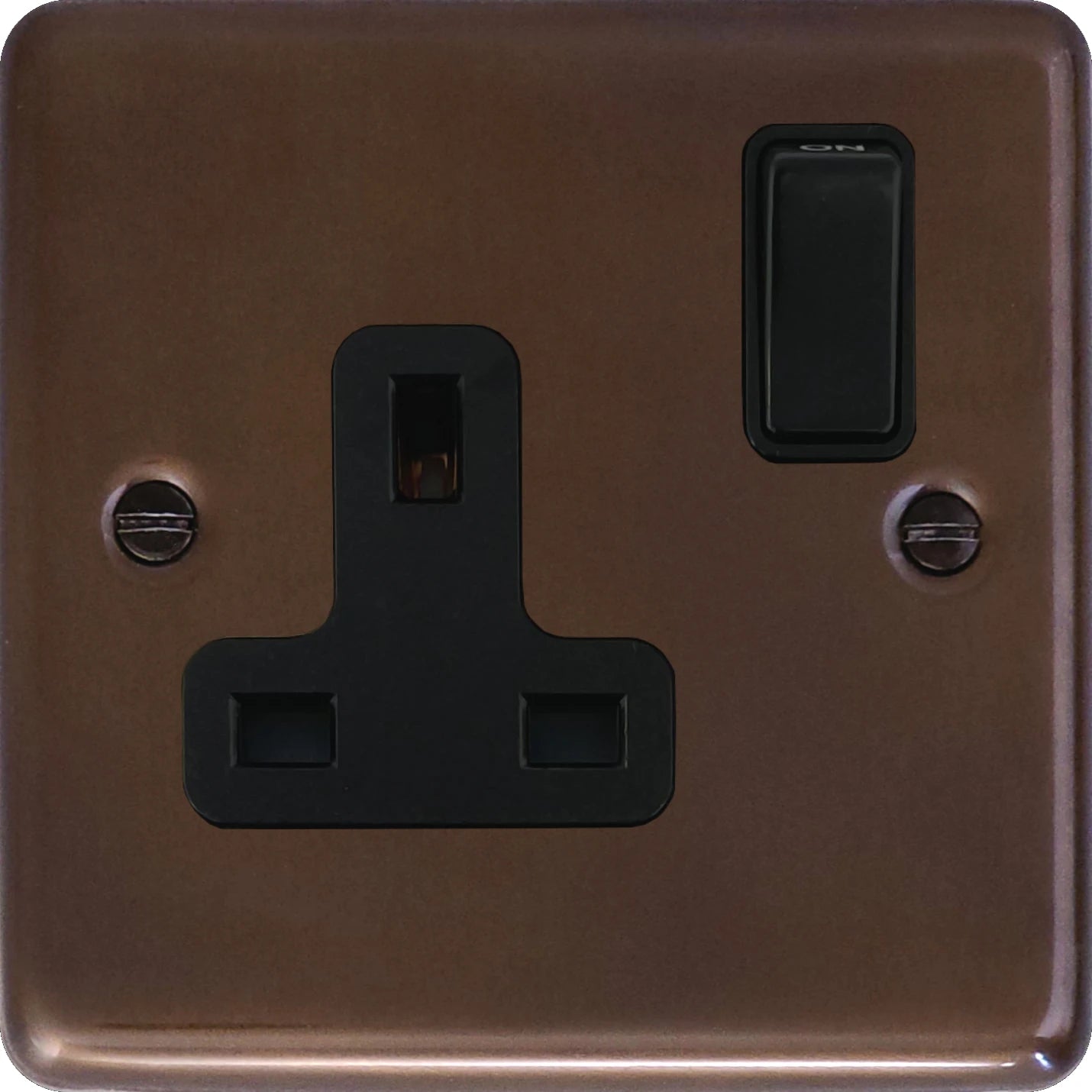 Contour Medium Bronze 1 Gang Switched Socket