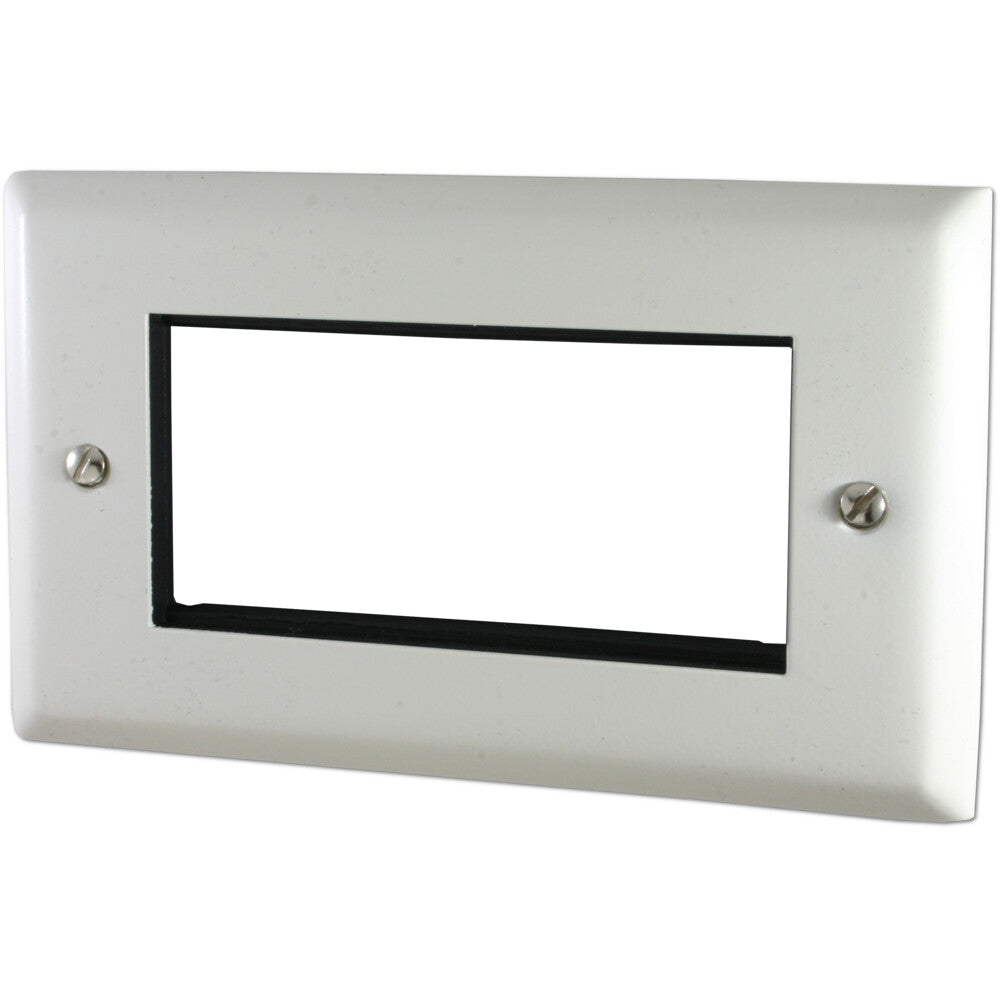 Spectrum Flat White 2 Gang 4 Mod Euro