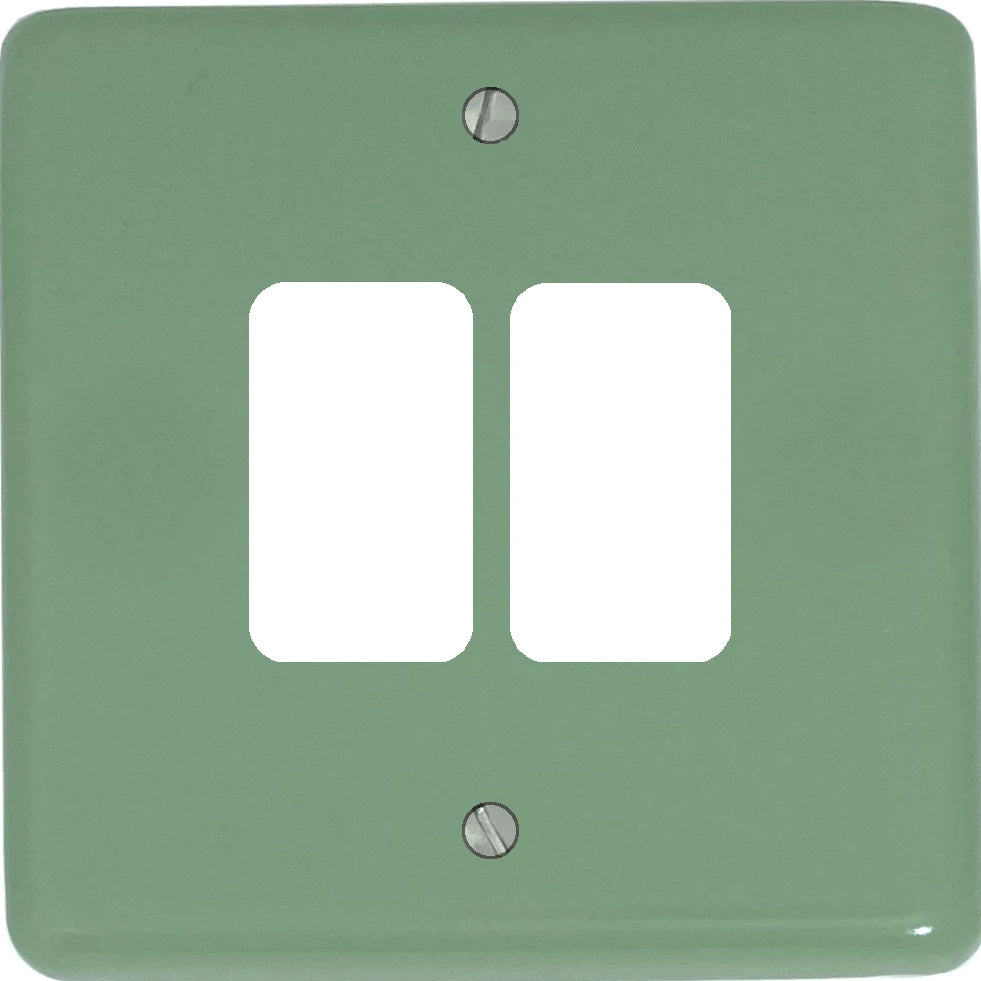 Classic Sage Green 2 Gang Grid Plate