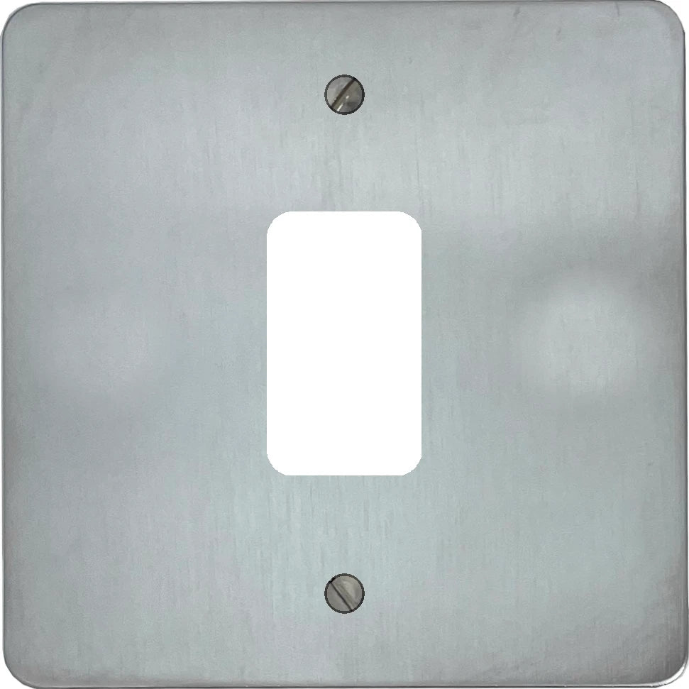 Flat Satin Chrome 1 Gang Grid Plate