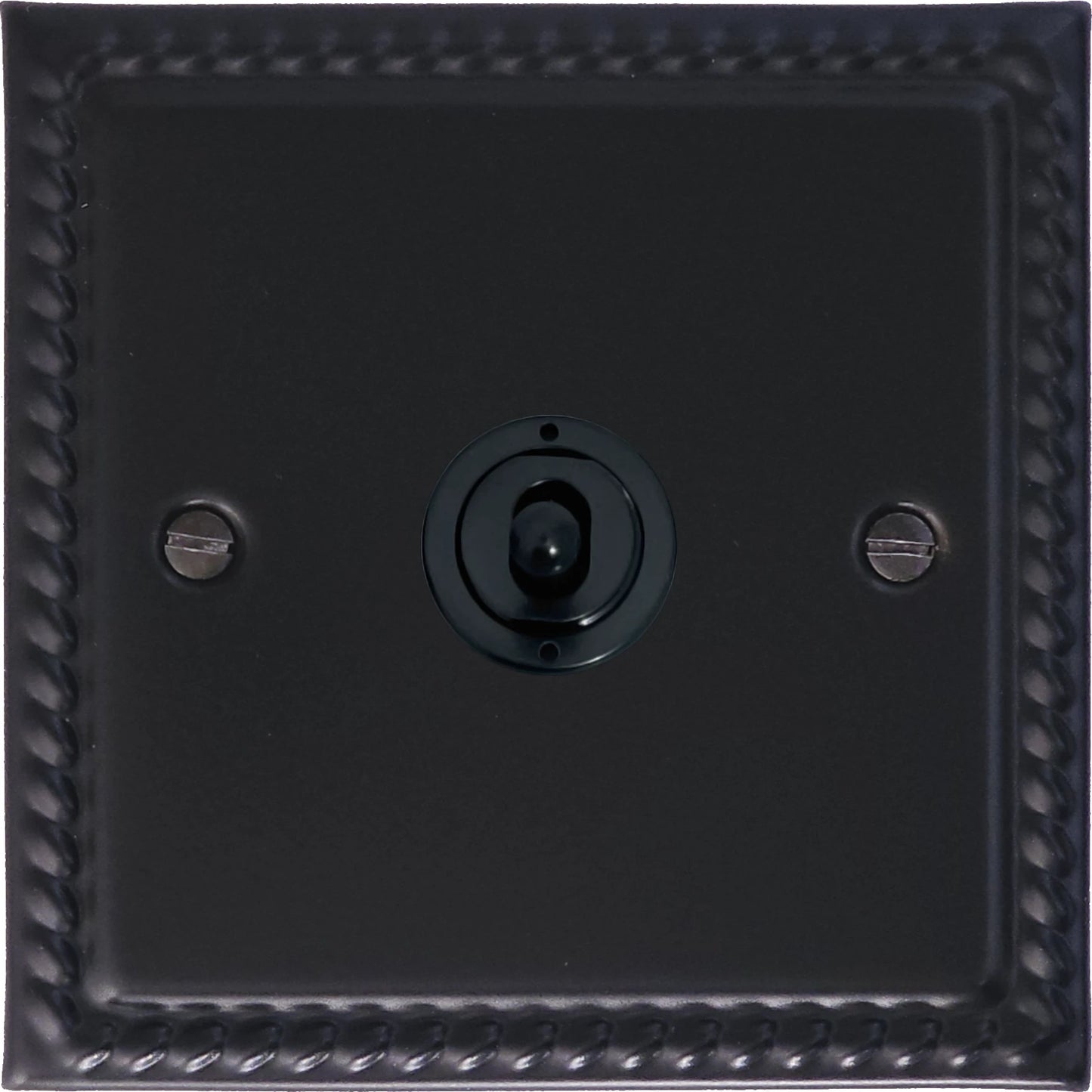 Georgian Flat Black 1 Gang Toggle Switch (Flat Black Toggle)