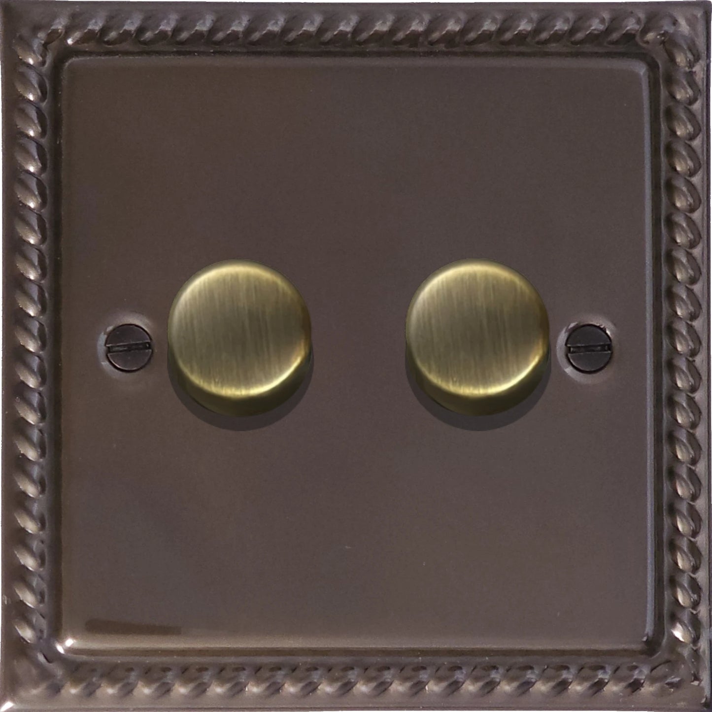 Georgian Medium Bronze 2 Gang LED Dimmer