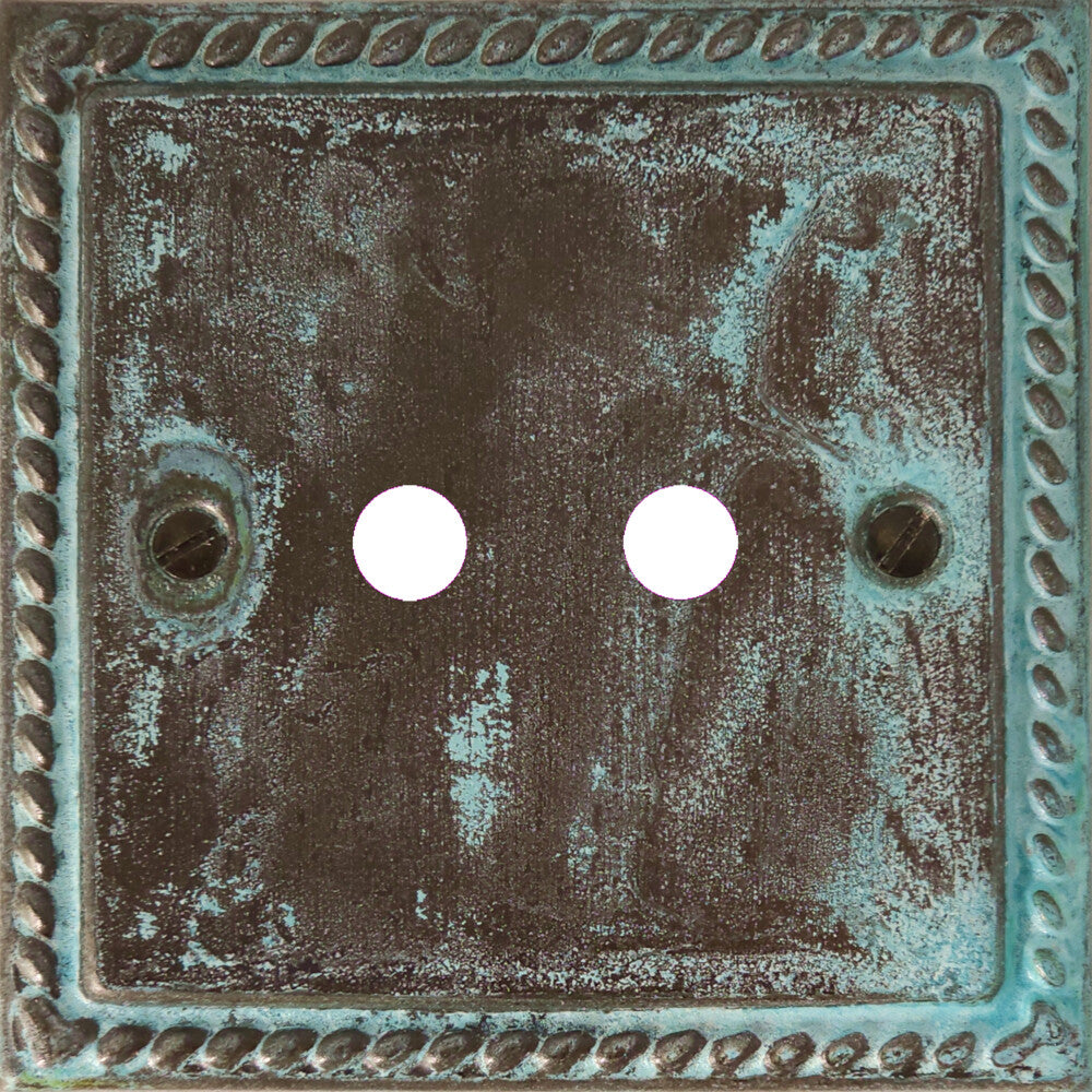 Georgian Verdigris 2 Gang Grid Toggle Plate (Plate Only)