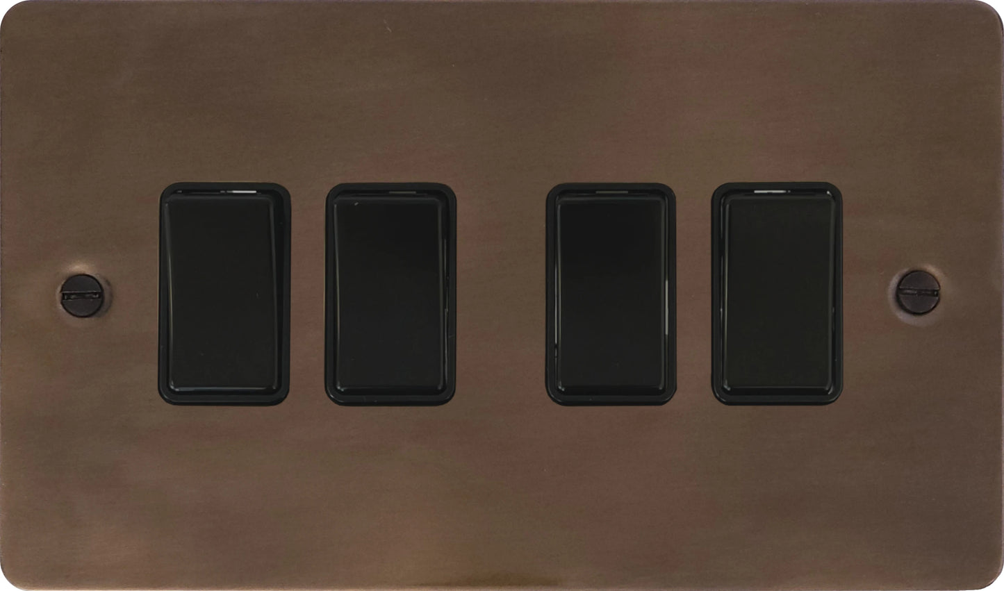 Flat Medium Bronze 4 Gang Switch