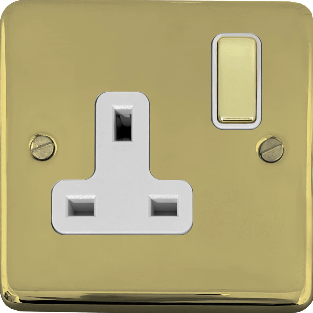 Contour Polished Brass 1 Gang Switched Socket