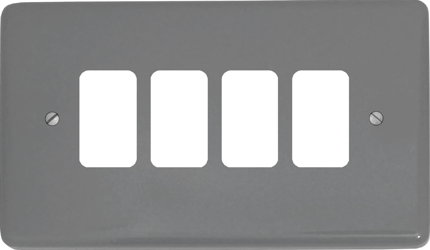Contour Light Grey 4 Gang Grid Plate