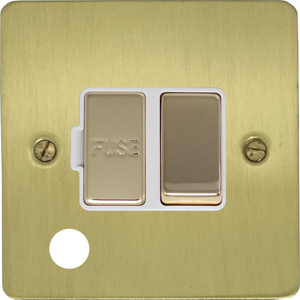 Flat Satin Brass Switch Fused Spur & F/O