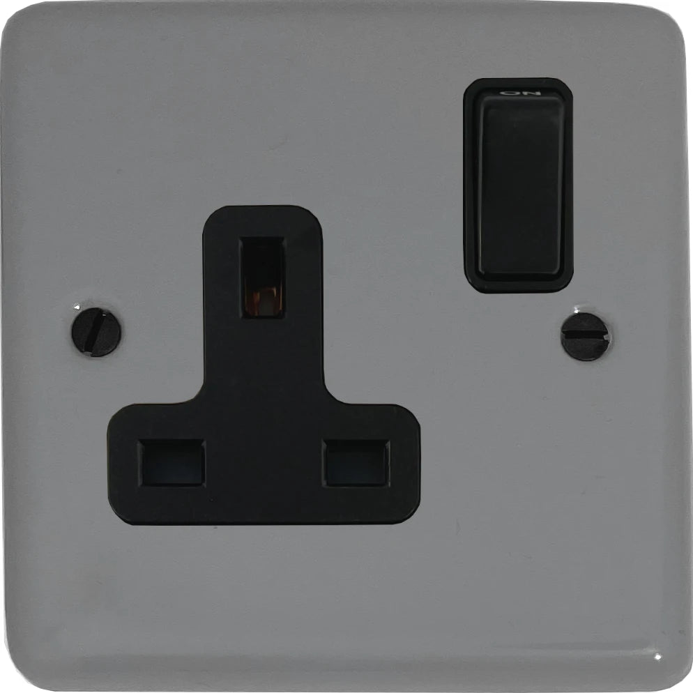 Contour Light Grey 1 Gang Switched Socket