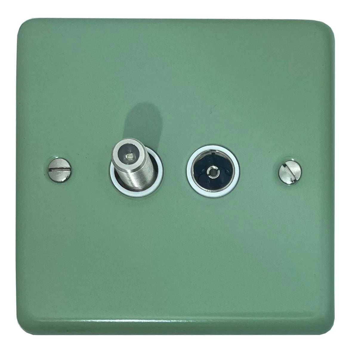 Classic Sage Green TV and Satelite Point (White Inserts)