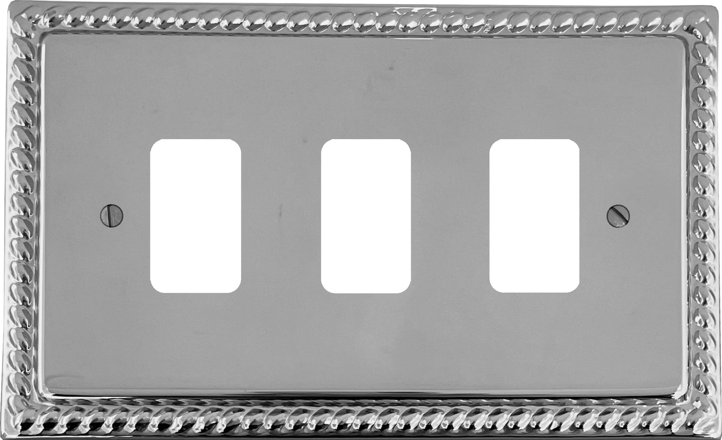 Georgian Polished Chrome 3 Gang Grid Plate