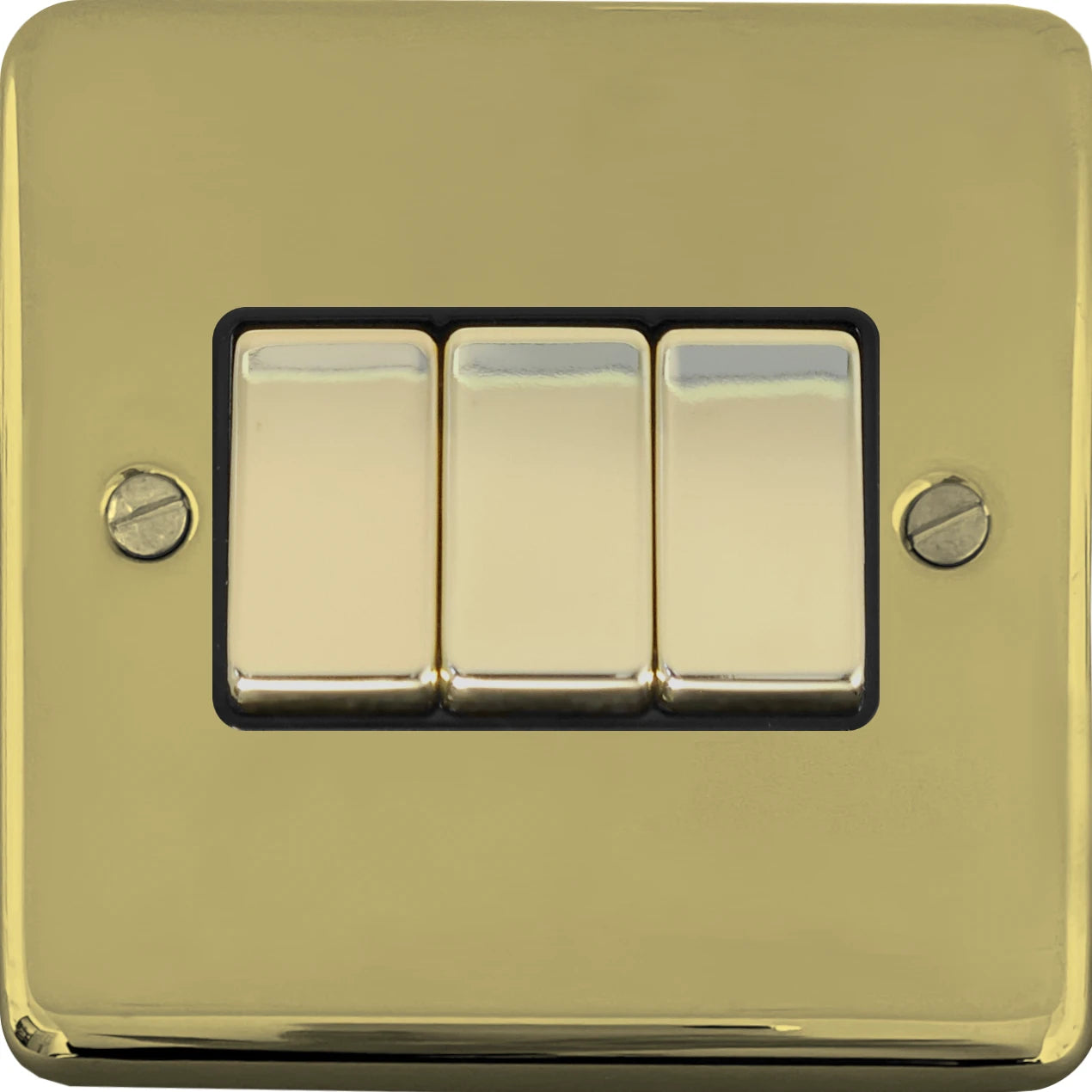 Contour Polished Brass 3 Gang 2 Way Switch