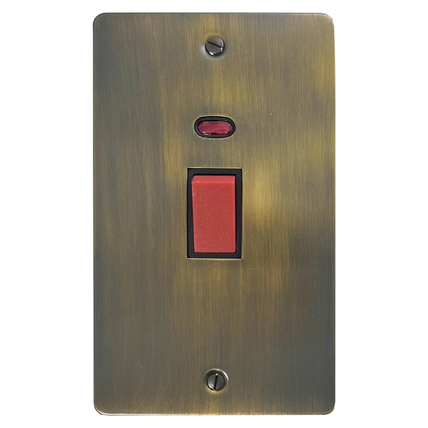 Flat Light Antique Brass 45 Amp Swt. & Neon L/Plate