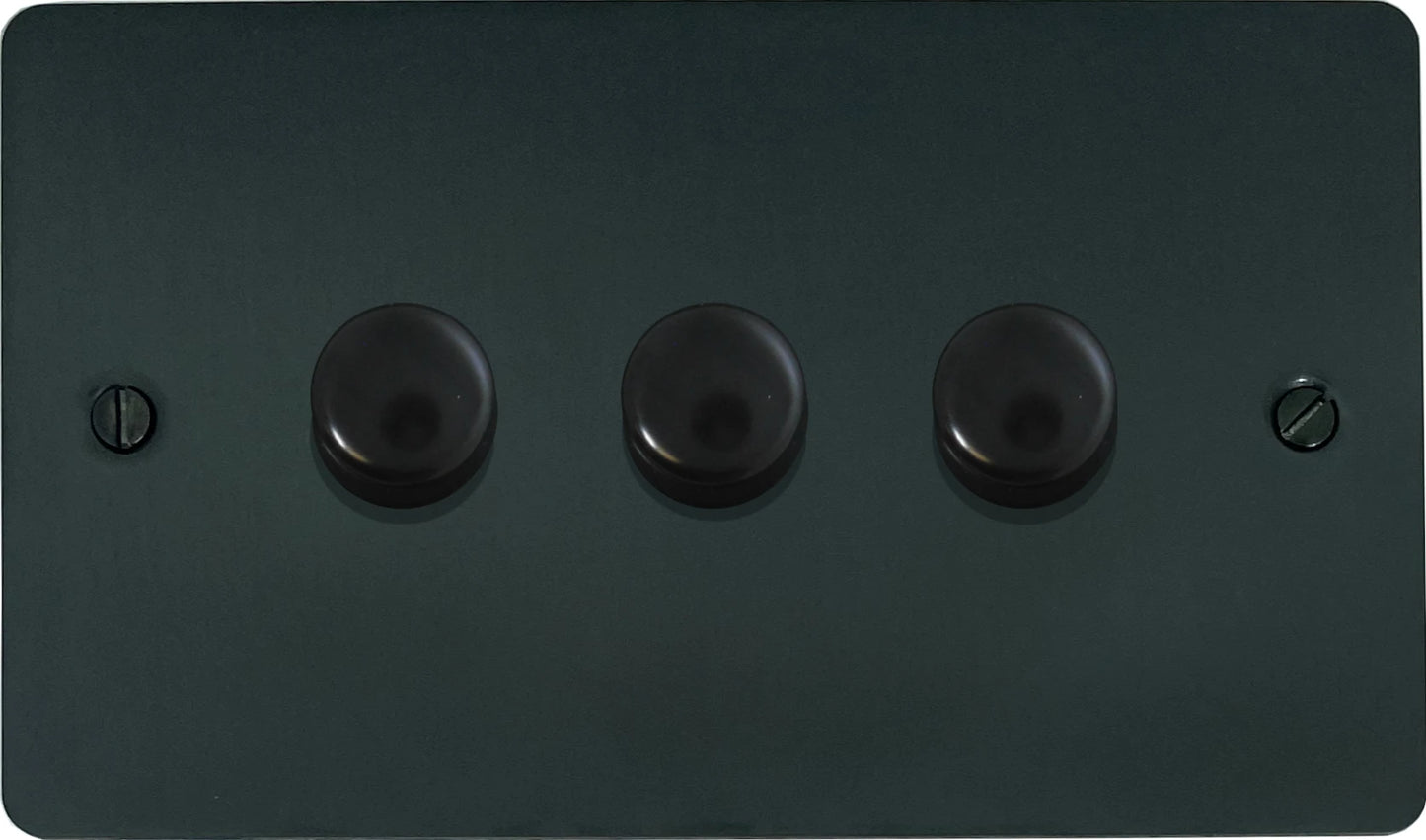 Flat Black Bronze LED Dimmer (3 Gang)