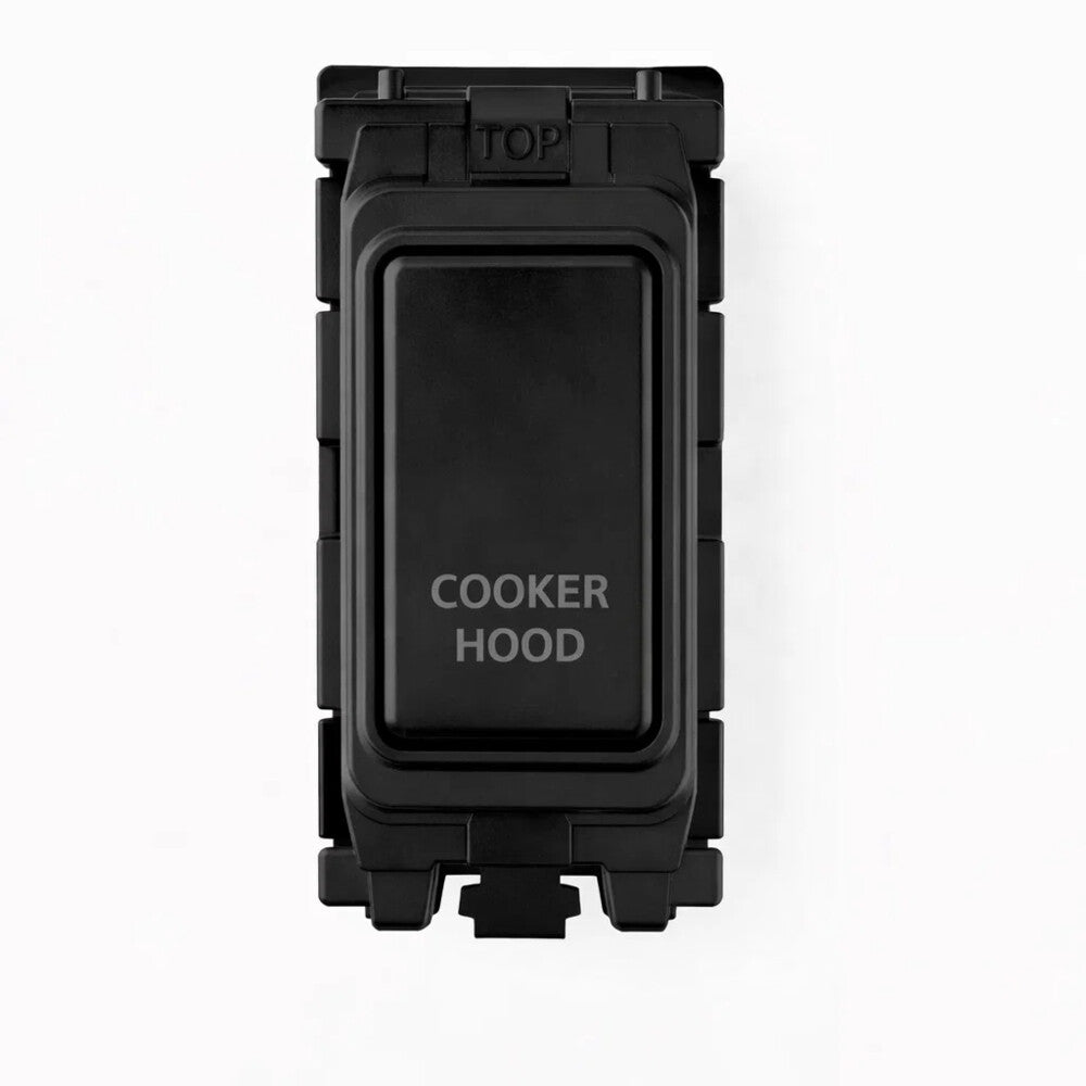 20A Engraved DP Switch - Cooker Hood - Black Insert