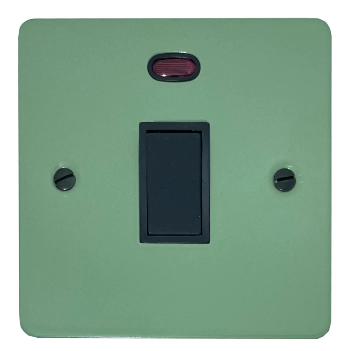 Flat Sage Green 20 Amp DP Switch with Neon (Black Switch)