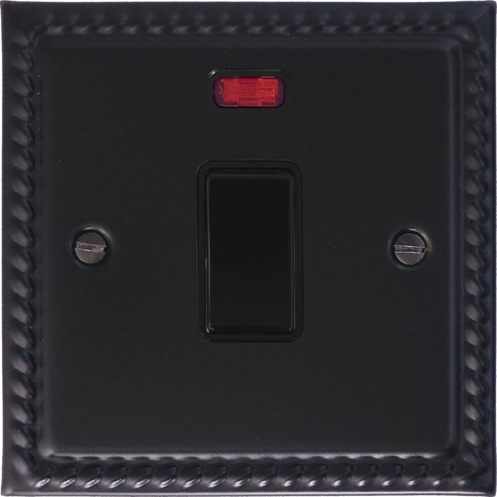 Georgian Flat Black 20 Amp Dp Switch