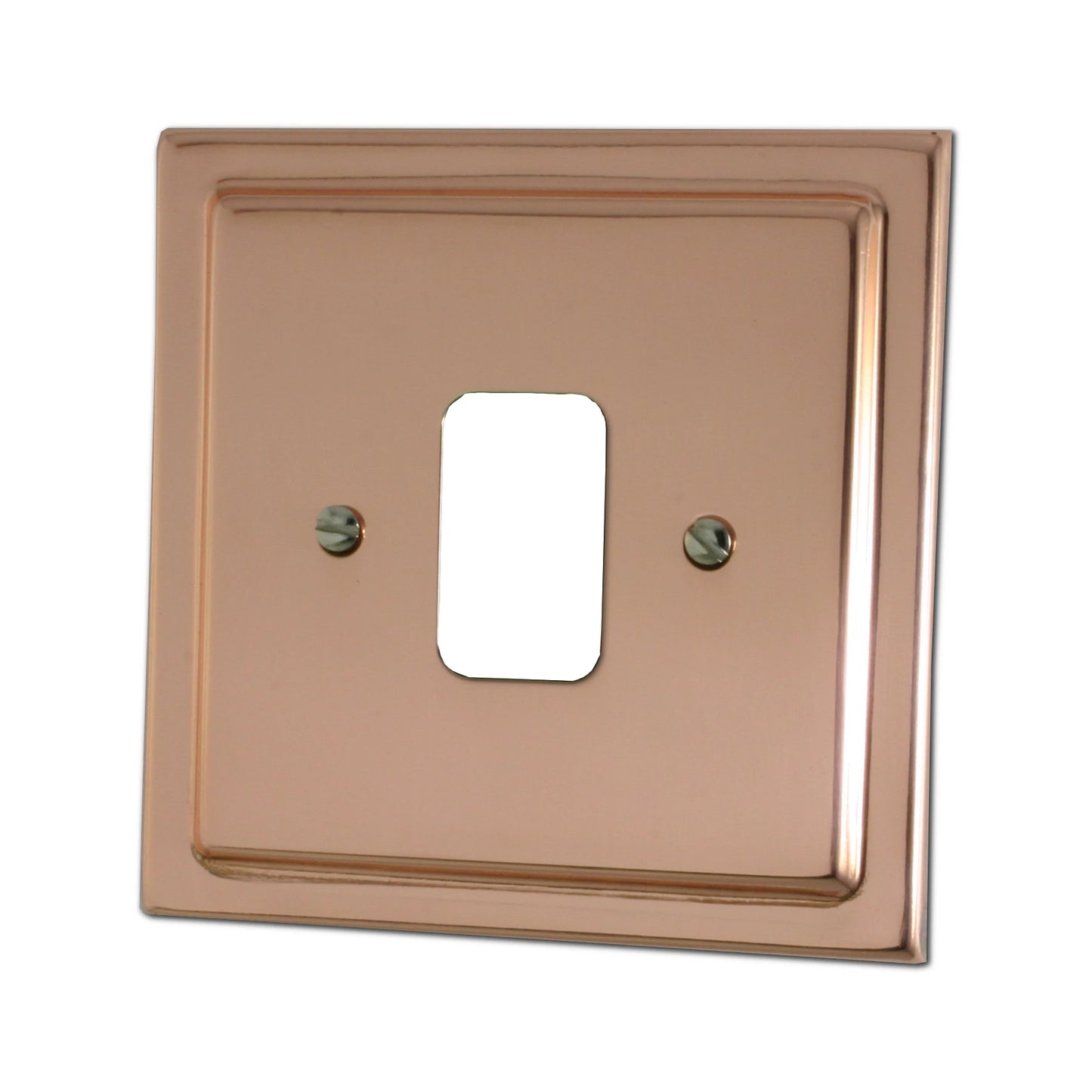 Victorian Polished Copper 1 Gang Grid Plate