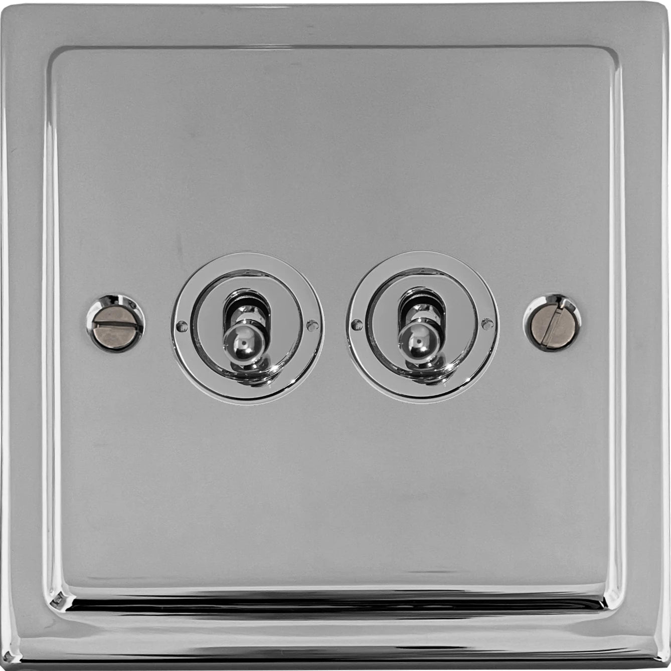 Victorian Polished Chrome 2 Gang 2 Way Toggle Switch