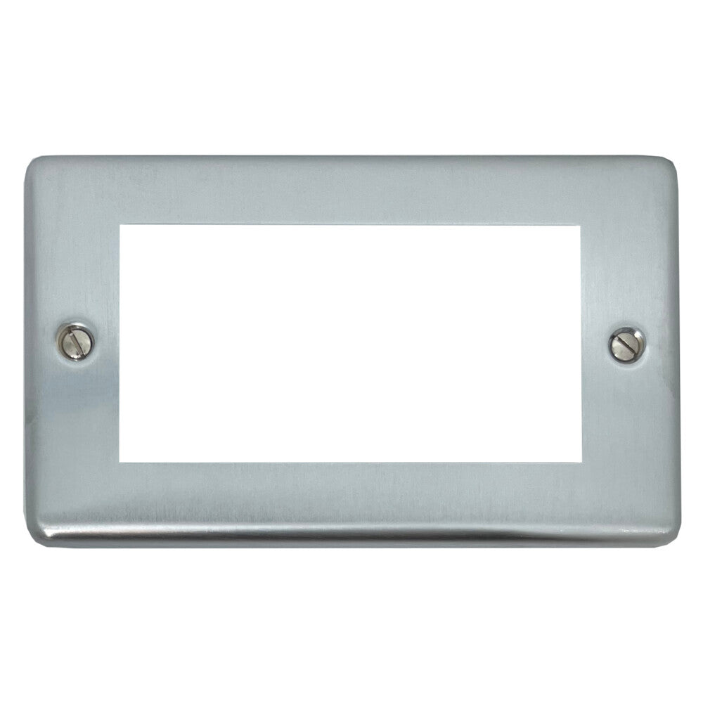 Contour Satin Chrome 2 Gang 4 Mod Euro