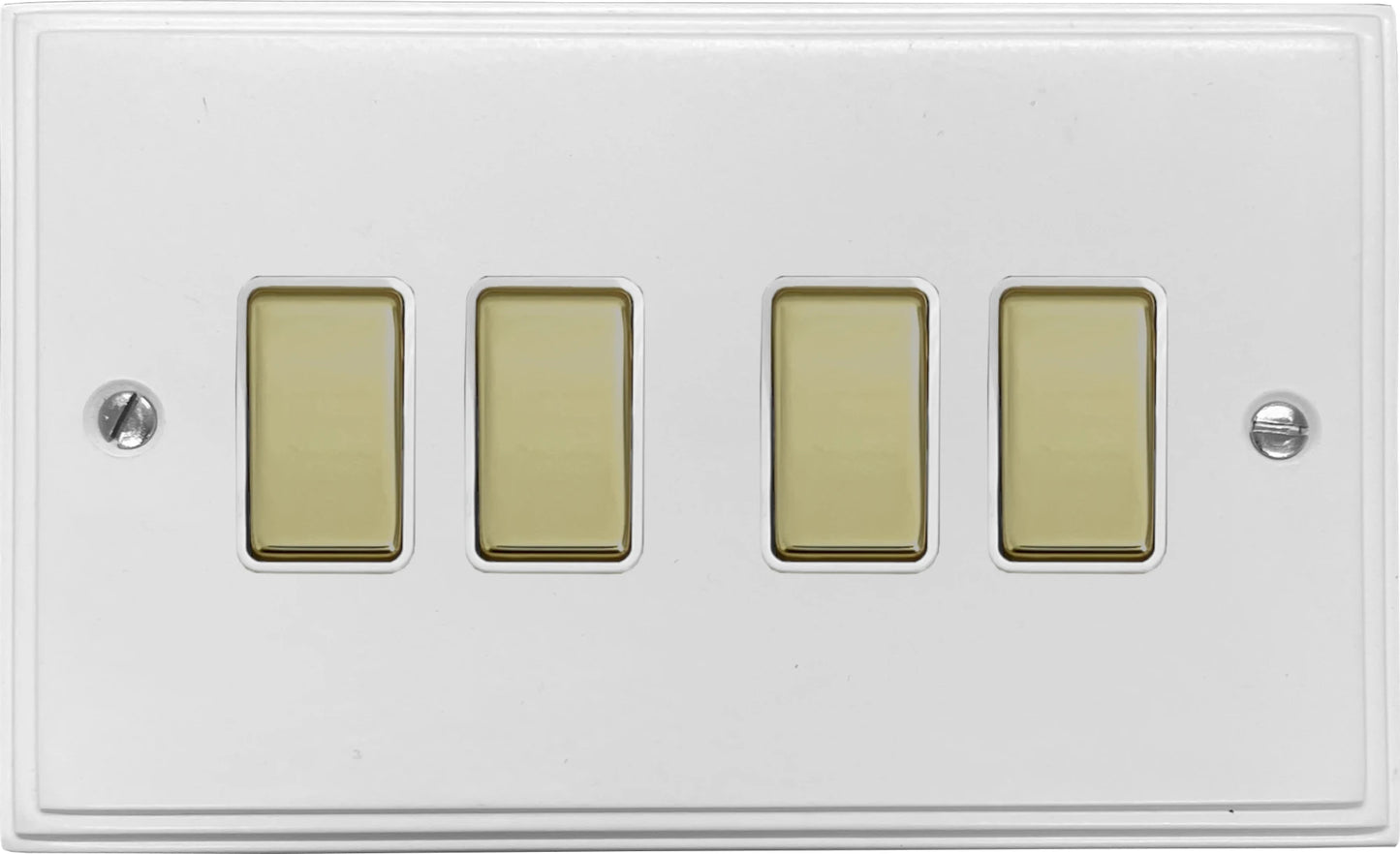 Victorian Flat White 4 Gang Switch