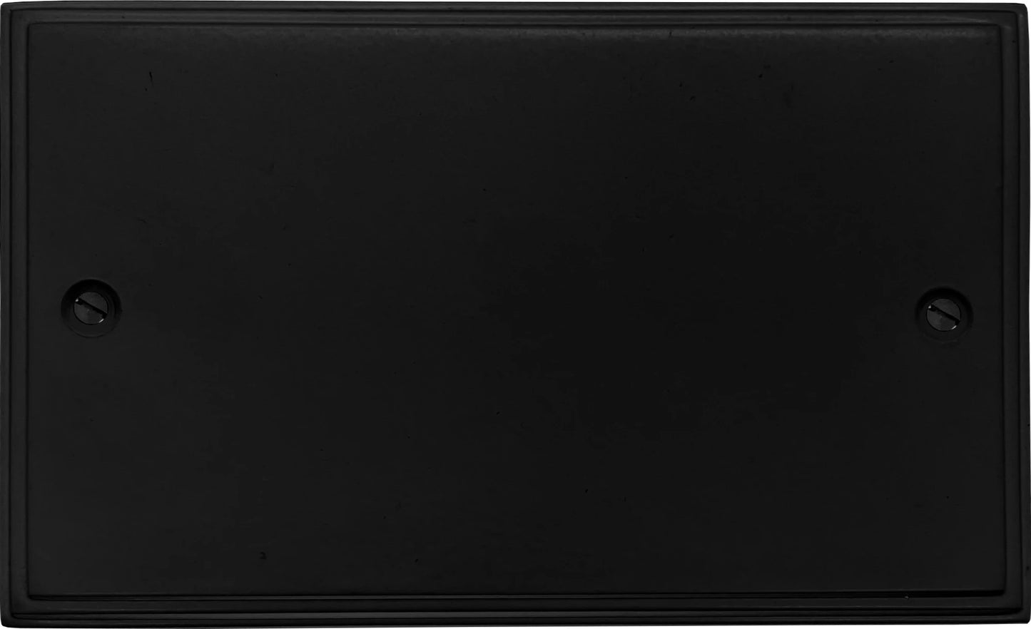 Victorian Flat Black 2 Gang Blank