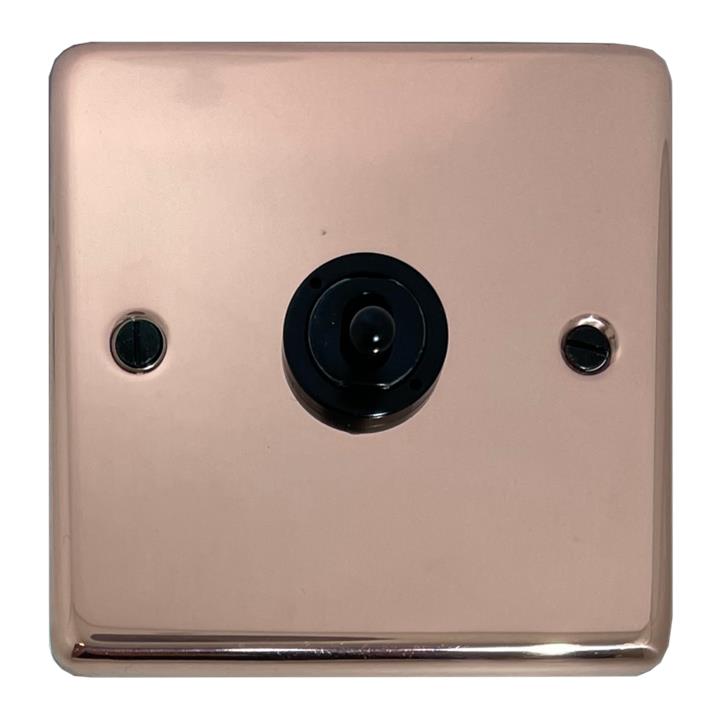 Contour Bright Copper 1 Gang Toggle (Flat Black Toggle)