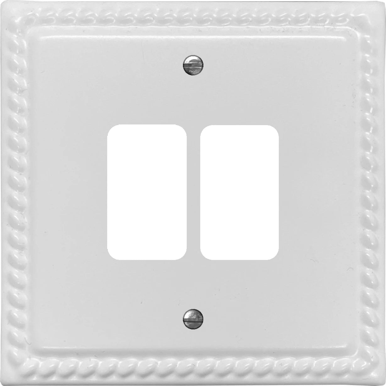 Georgian Flat White 2 Gang Grid Plate