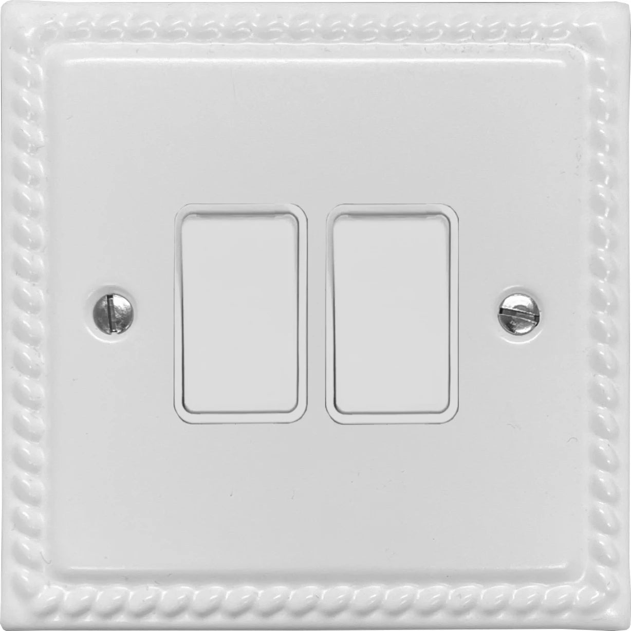 Georgian Flat White 2 Gang 2 Way Switch