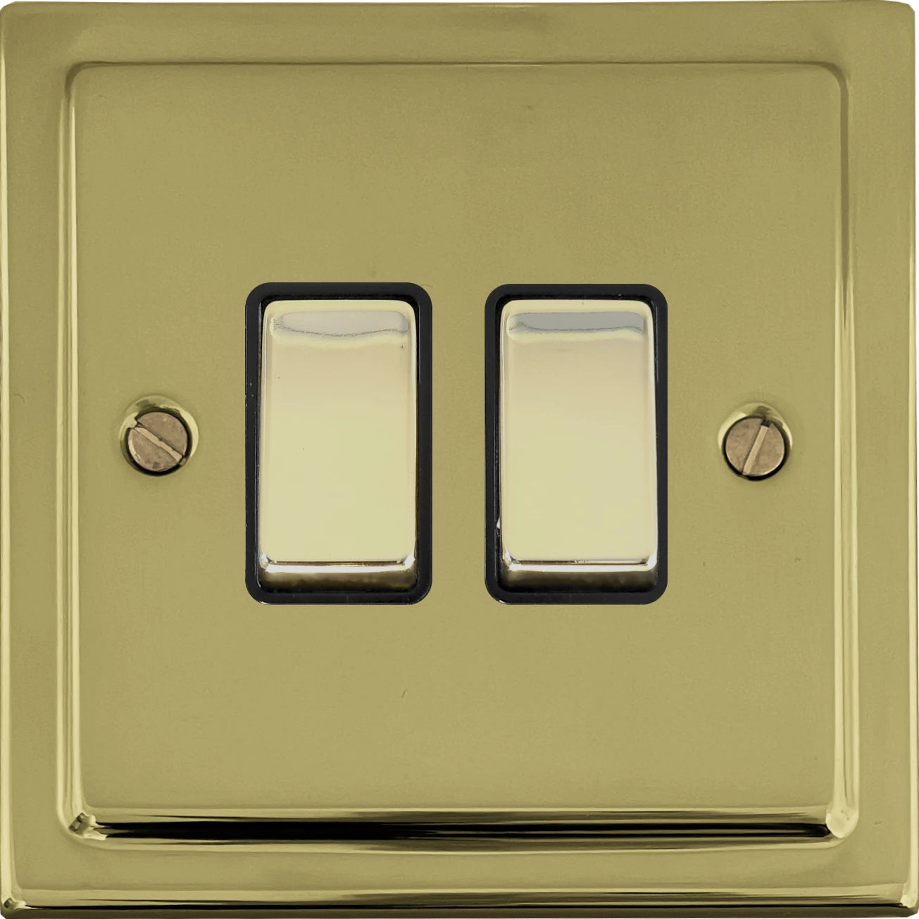 Victorian Polished Brass 2 Gang 2 Way Switch