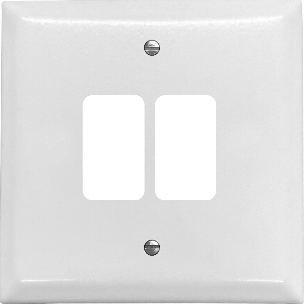 Spectrum Flat White 2 Gang Grid Plate