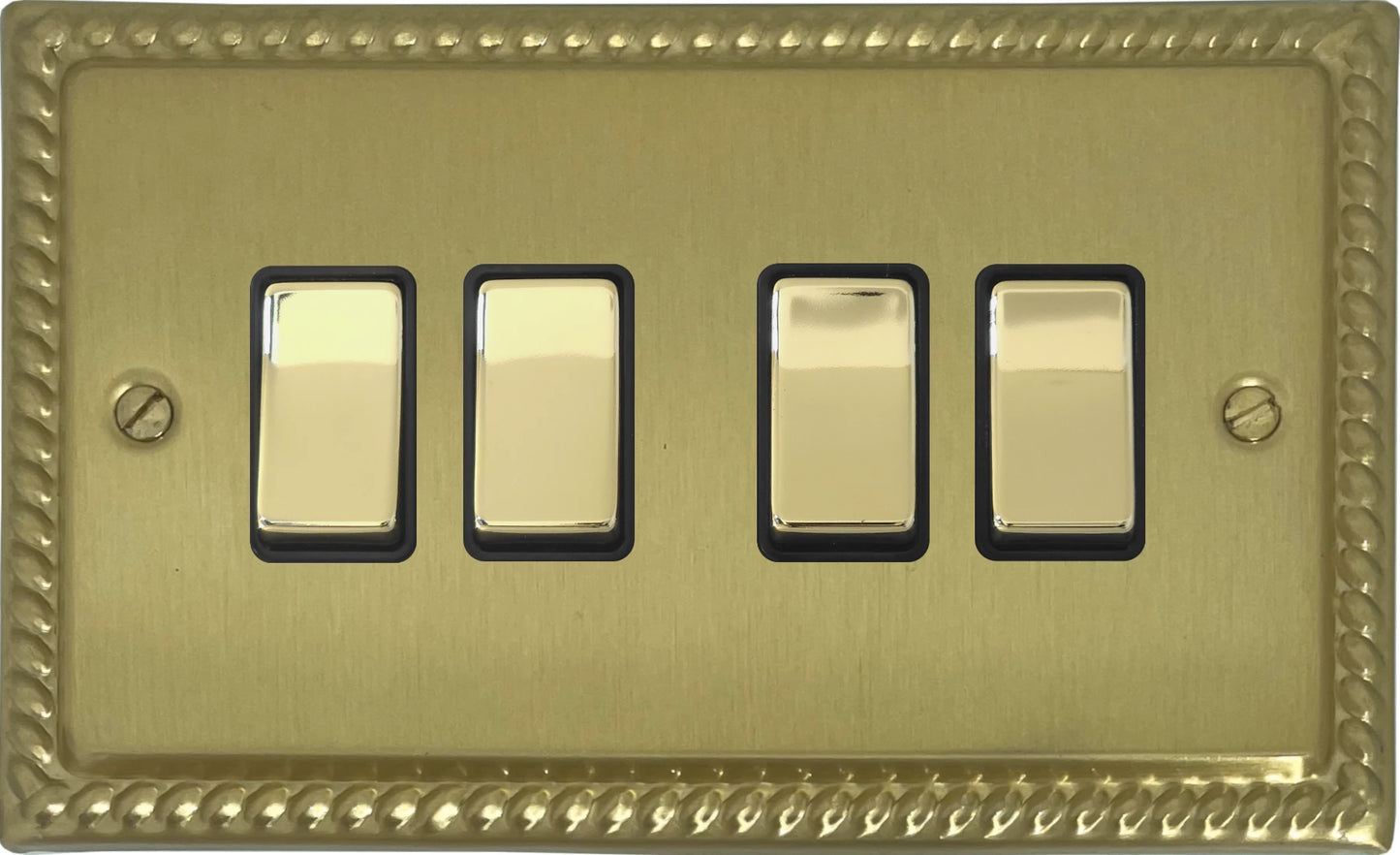 Monarch Satin Brass 4 Gang Switch