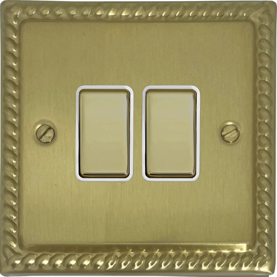 Monarch Satin Brass 2 Gang Switch