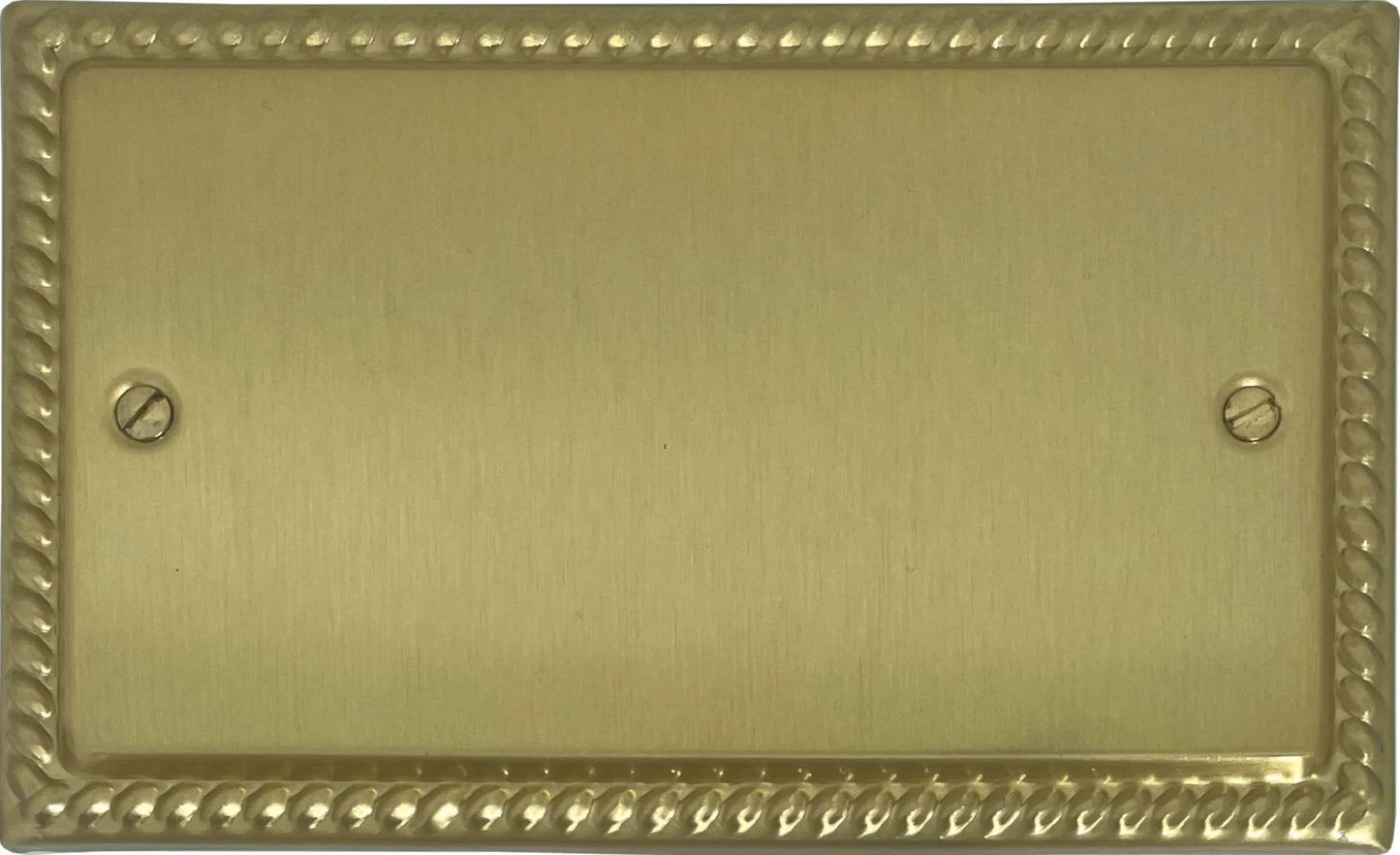 Georgian Satin Brass 2 Gang Blank