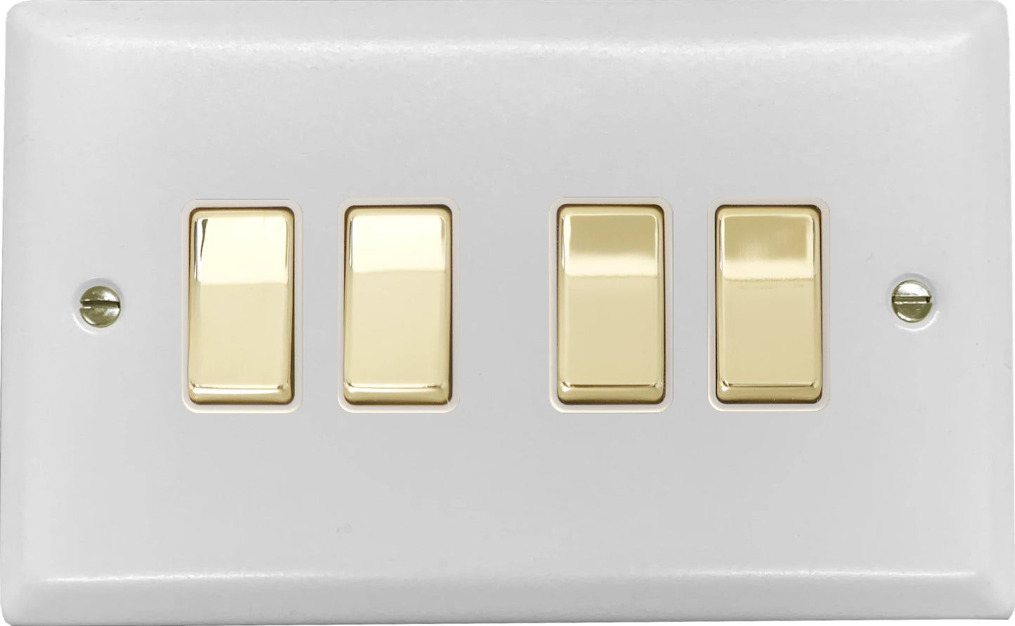 Spectrum Flat White 4 Gang 2 Way Switch