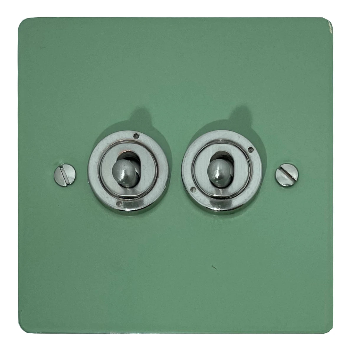 Flat Sage Green 2 Gang Grid Toggle Plate (Plate Only)