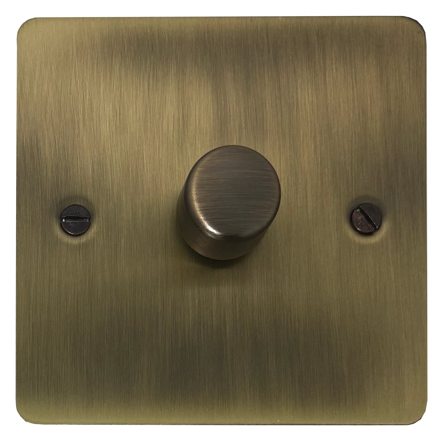 Flat Light Antique Brass 1 Gang LED Dimmer
