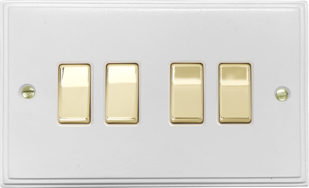 Victorian Flat White 4 Gang Switch