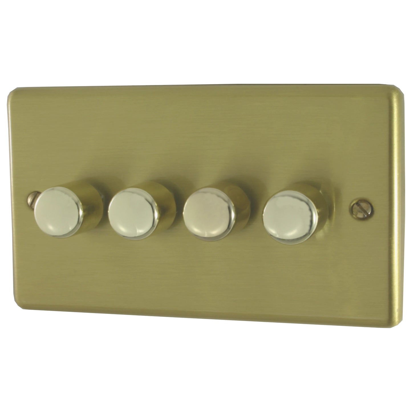 Contour Satin Brass 4 Gang Dimmer LED