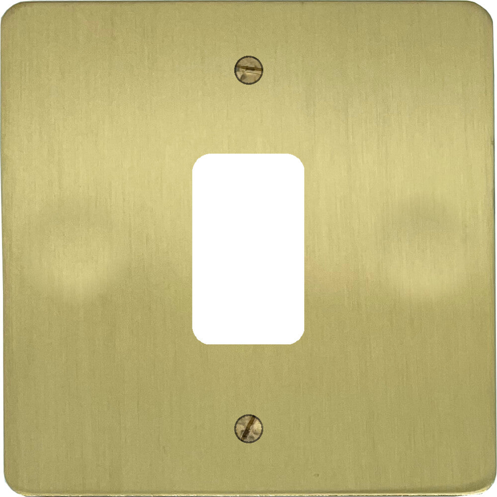 Flat Satin Brass 1 Gang Grid Plate