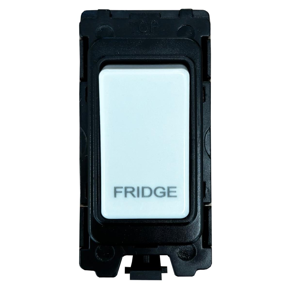 20A DP Switch - Engraved with - Fridge - All White Insert